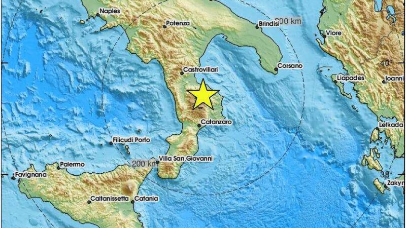 Forte terremoto in provincia di Cosenza