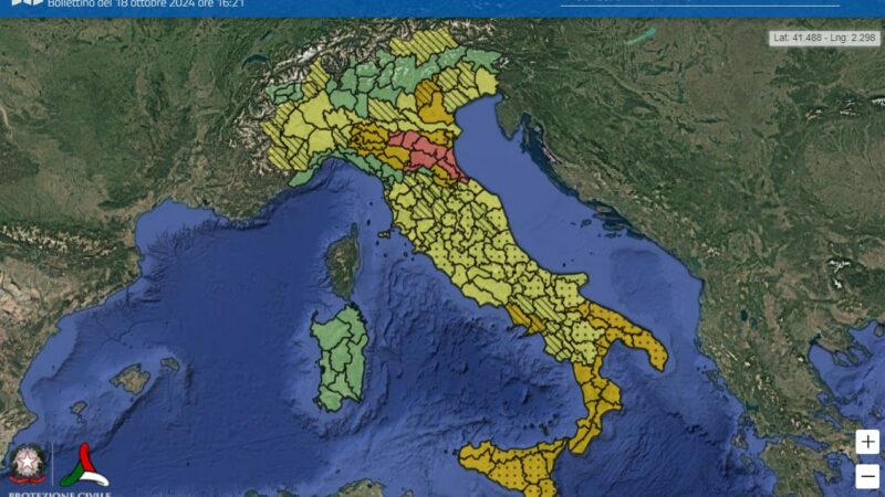 Allerte meteo su gran parte del paese, 19 Ottobre