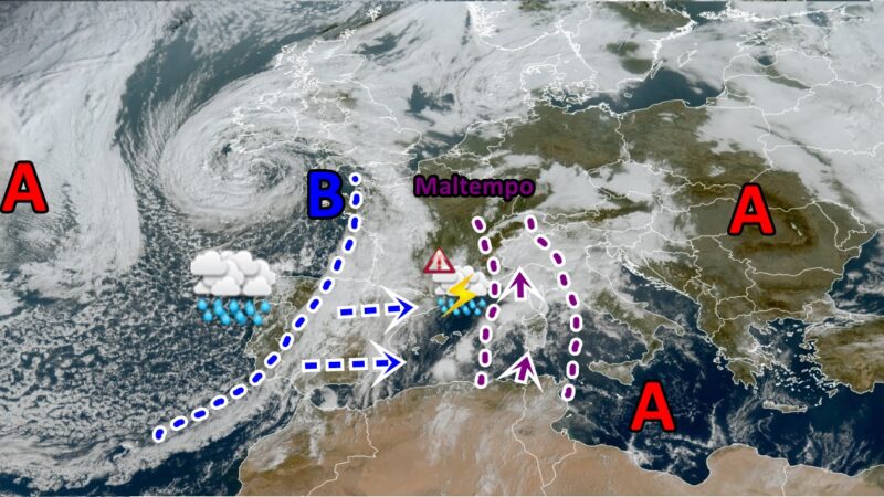 Maltempo verso il Nord-ovest e non solo