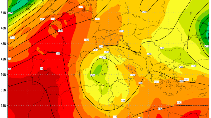 Ciclone sul Mediterraneo fino al weekend