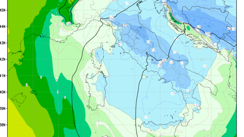 Goccia fredda in ingresso, neve e calo termico