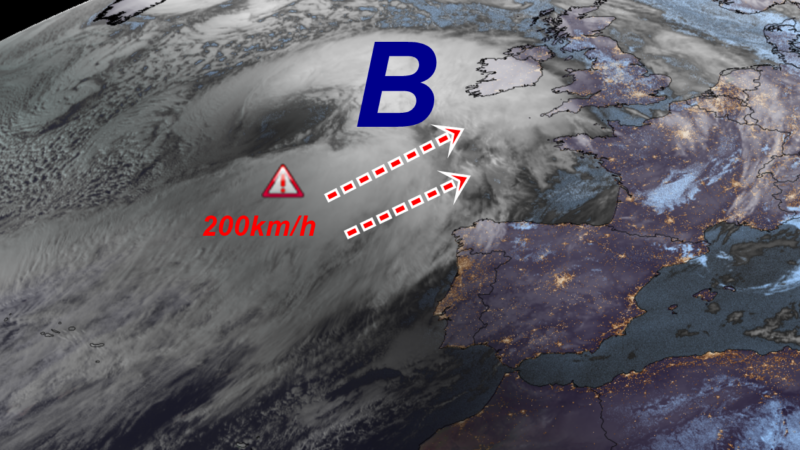 Venti fin verso i 200km/h tra il Regno Unito e l’Irlanda